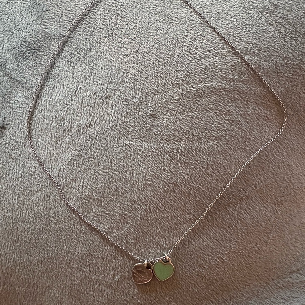 Tiffany & Co. Silver and blue Heart Necklace